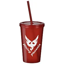 Translucent Stadium Cup with Lid & Straw - 20 oz.