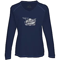 Augusta Super Soft-Spun Poly V-Neck Long Sleeve T-Shirt - Ladies'
