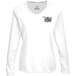 Augusta Super Soft-Spun Poly V-Neck Long Sleeve T-Shirt - Ladies'