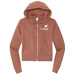 Ultimate 8.3 oz. CVC Fleece Cropped Full-Zip Hoodie - Ladies' - Screen