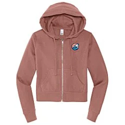 Ultimate 8.3 oz. CVC Fleece Cropped Full-Zip Hoodie - Ladies' - Embroidered