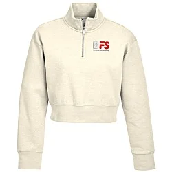 Ultimate 8.3 oz. CVC Fleece Cropped 1/2-Zip Pullover - Ladies' - Embroidered
