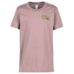 Bella+Canvas Crewneck T-Shirt - Youth - Heathers - Embroidered