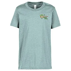 Bella+Canvas Crewneck T-Shirt - Youth - Heathers - Embroidered