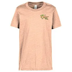 Bella+Canvas Crewneck T-Shirt - Youth - Heathers - Embroidered