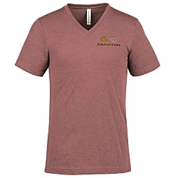 Bella+Canvas V-Neck T-Shirt - Men's - Heathers - Embroidered