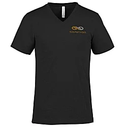 Bella+Canvas V-Neck T-Shirt - Men's - Heathers - Embroidered