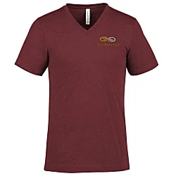 Bella+Canvas V-Neck T-Shirt - Men's - Heathers - Embroidered