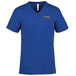 Bella+Canvas V-Neck T-Shirt - Men's - Heathers - Embroidered