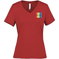 Bella+Canvas Relaxed V-Neck T-Shirt - Ladies' - Heathers - Embroidered