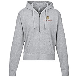District Perfect Tri Iconic Fleece 1/2-Zip Pullover Hoodie - Ladies' - Embroidery