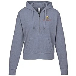 District Perfect Tri Iconic Fleece 1/2-Zip Pullover Hoodie - Ladies' - Embroidery