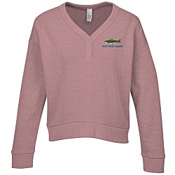 District Perfect Tri Iconic Fleece V-Neck Sweatshirt - Ladies' - Embroidery