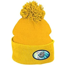 Pom Pom Knit Hat - Full Color Patch