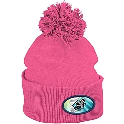 Pom Pom Knit Hat - Full Color Patch