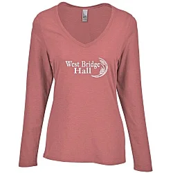 Optimal Tri-Blend Long Sleeve V-Neck T-Shirt - Ladies'