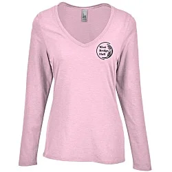 Optimal Tri-Blend Long Sleeve V-Neck T-Shirt - Ladies'