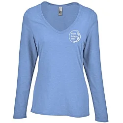 Optimal Tri-Blend Long Sleeve V-Neck T-Shirt - Ladies'