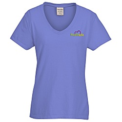 ComfortWash Garment-Dyed V-Neck T-Shirt - Ladies' - Embroidered