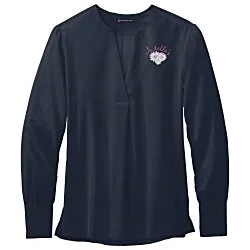 Brooks Brothers Open Neck Satin Blouse - Ladies'