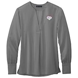Brooks Brothers Open Neck Satin Blouse - Ladies'