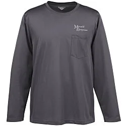 Harriton Charge Snag and Soil Protect Long Sleeve Pocket T-Shirt