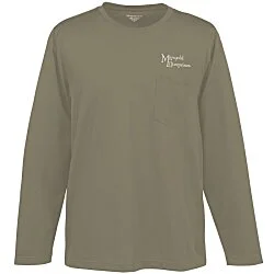 Harriton Charge Snag and Soil Protect Long Sleeve Pocket T-Shirt