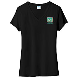 Port & Company Tri-Blend V-Neck T-Shirt - Ladies' - Embroidered