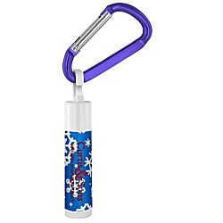 Holiday Lip Balm with Carabiner - Snowflakes - 24 hr