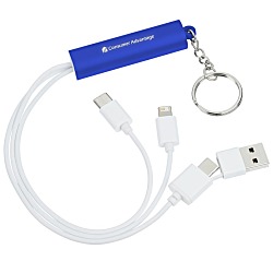 Route Light-Up Logo Duo Charging Cable with USB-C