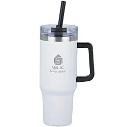 Intrepid Vacuum Mug with Straw - 40 oz. - Laser Engraved