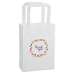 Flat Handle Full Color Paper Bag - 8-1/4" x 6"