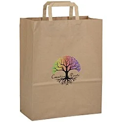 Flat Handle Full Color Paper Bag - 13" x 10"