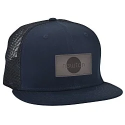 New Era Flat Bill Snapback Trucker Cap - Laser Engraved Patch