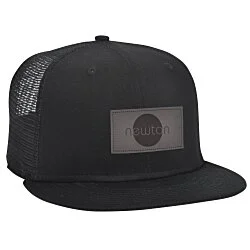 New Era Flat Bill Snapback Trucker Cap - Laser Engraved Patch