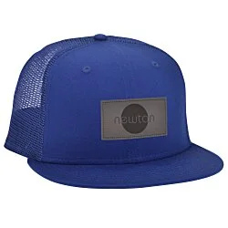 New Era Flat Bill Snapback Trucker Cap - Laser Engraved Patch