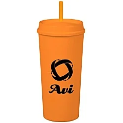 Roadmaster Tumbler with Straw - 18 oz. - White Interior