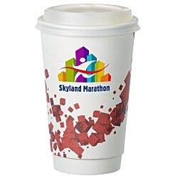 Cubes Floating Full Color Insulated Paper Cup with Lid - 16 oz.