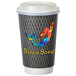 Waves Full Color Insulated Paper Cup with Lid - 16 oz.