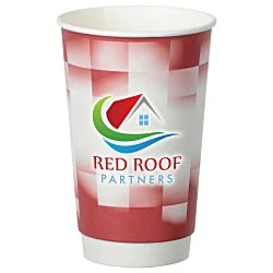 Shady Checkers Full Color Insulated Paper Cup - 16 oz.