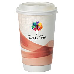 Groovy Full Color Insulated Paper Cup with Lid- 16 oz.