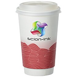 Turbulent Waves Full Color Insulated Paper Cup with Lid - 16 oz.