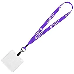 Economy Lanyard - 3/4" with Vinyl ID Holder- 24 hr