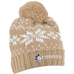 Snowflake Knit Pom Beanie