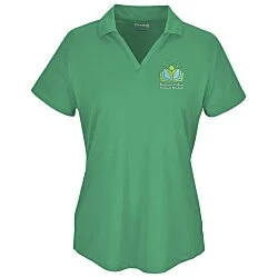 Mini-Pique Performance Split V-Neck Polo - Ladies'