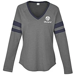 Intermission Stripe Long Sleeve V-Neck T-Shirt - Ladies'