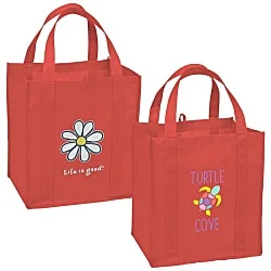 Life is Good Grocery Tote - Full Color - Daisy
