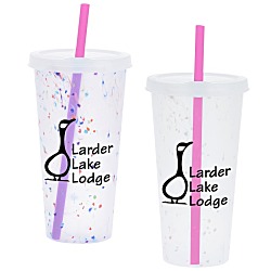 Rave Rainbow Confetti Mood Tumbler with Lid and Straw - 26 oz.