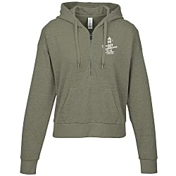 District Perfect Tri Iconic Fleece 1/2-Zip Pullover Hoodie - Ladies' - Screen