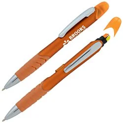Souvenir Jalan Soft Touch Pen/Dual Highlighter Combo - Metallic
